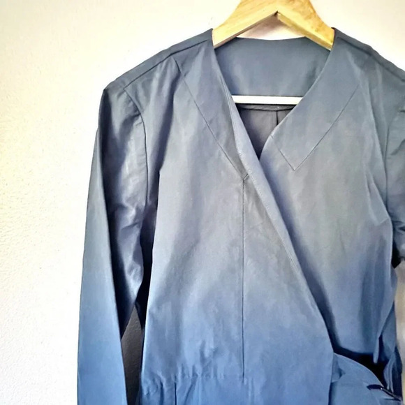 KATE SPADE SATURDAY | Navy Blue Collarless Trench Coat Buckle Side | Size XL - Picture 2 of 7